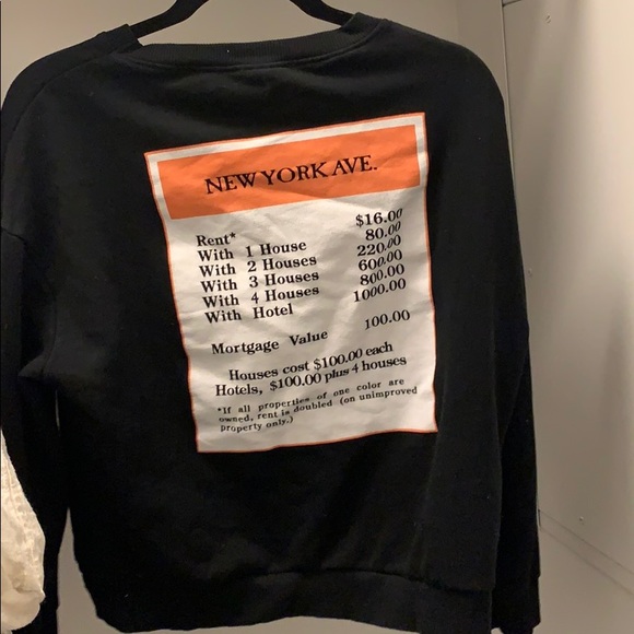 zara monopoly sweatshirt